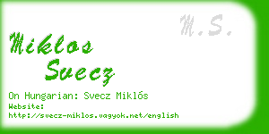 miklos svecz business card